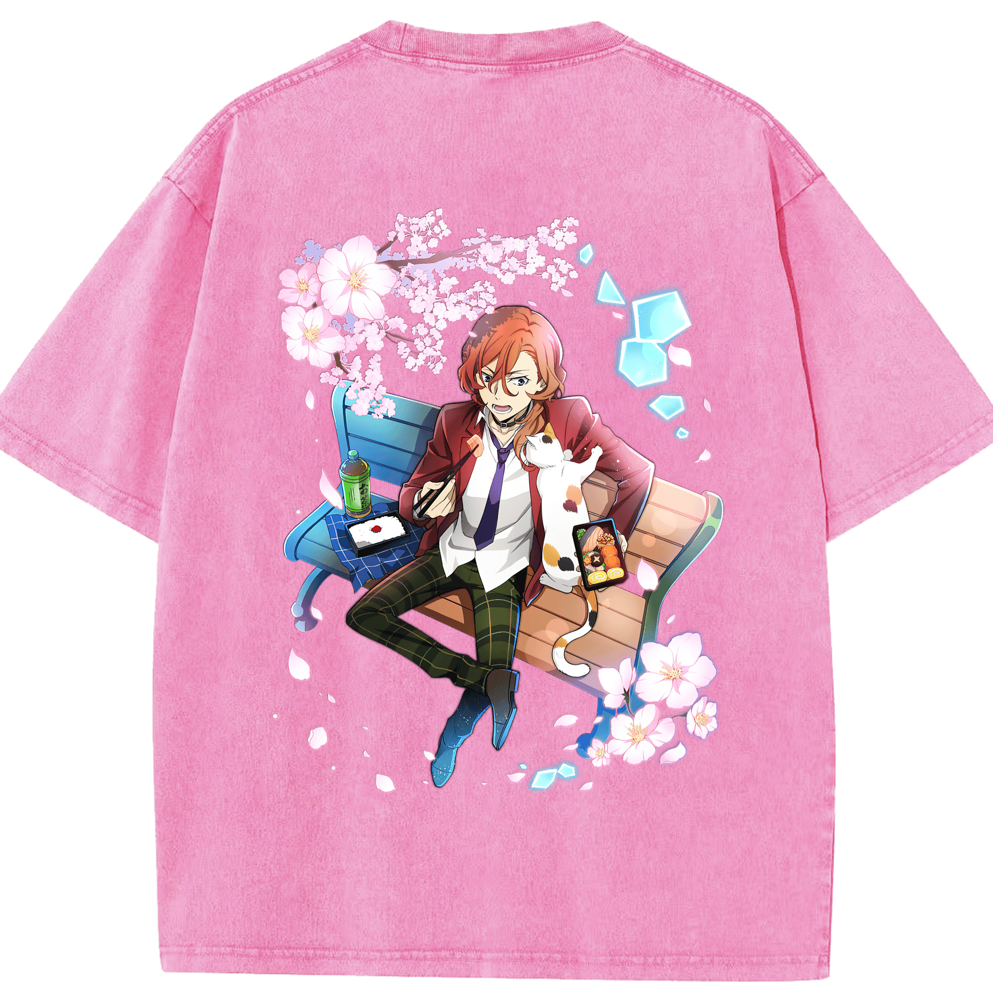 （画像用） 文豪ストレイドッグス Bungo Stray Dogs 綿100% ヴィンテージ風 半袖Tシャツ（背面プリント）